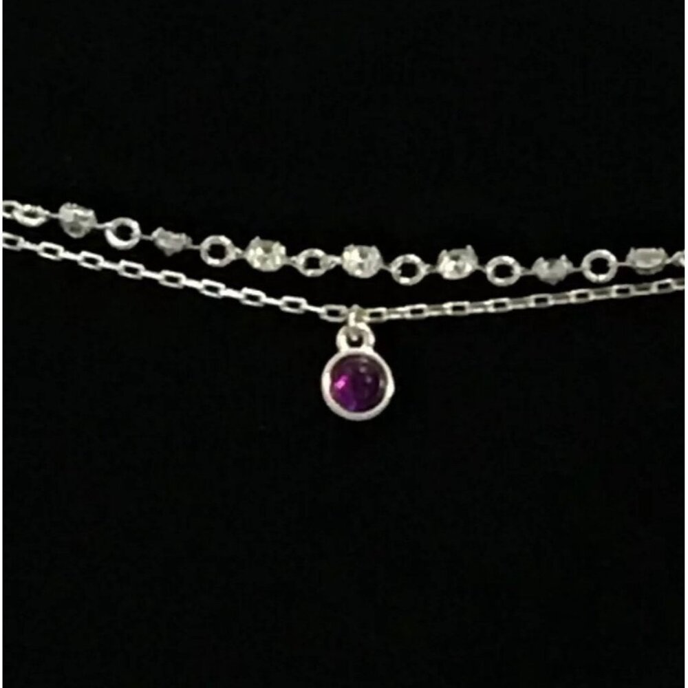 Avon Silver Tone Purple Peace Always with you Bracelet (1625-1-2) - Picture 1 of 5